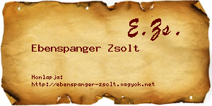 Ebenspanger Zsolt névjegykártya